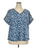 MELLODAY Blue Short Sleeve Blouse Size 2X - photo 1