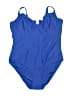 City Chic Solid Blue One Piece Swimsuit Size 22 Plus (XL) - photo 1