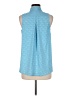 J. McLaughlin Polka Dots Blue Sleeveless Button-Down Shirt Size M - photo 2