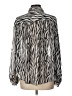 Free People 100% Polyester Animal Print Silver Long Sleeve Blouse Size L - photo 2