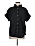 Reba 100% Linen Black Short Sleeve Button-Down Shirt Size M - photo 1