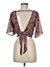 Don't Ask Why 100% Polyester Burgundy Short Sleeve Blouse One size - photo 2