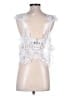 Self-Portrait 100% Polyester White Sleeveless Blouse Size M - photo 2