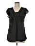 Adiva 100% Polyester Black Short Sleeve Blouse Size M - photo 1