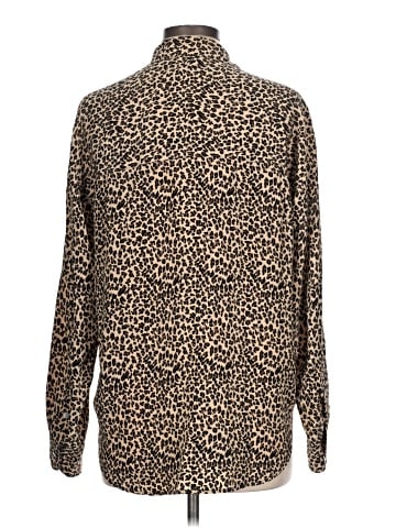 LINDA HUTTON Long Sleeve Silk Top (view 2)