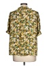 Pleione 100% Polyester Floral Yellow Short Sleeve Blouse Size L - photo 2