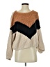 Lulus Chevron-herringbone Tan Pullover Sweater Size S - photo 1