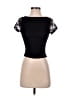 Blue Blush Black Short Sleeve Top Size S - photo 1