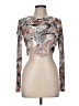 Just Polly Silver Long Sleeve Top Size M - photo 1