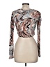 Just Polly Silver Long Sleeve Top Size M - photo 2
