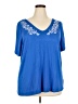 BLOOMCHIC Blue Short Sleeve Top Size 18 - photo 1