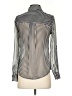 Guess Stripes Silver Long Sleeve Blouse Size XS - photo 2
