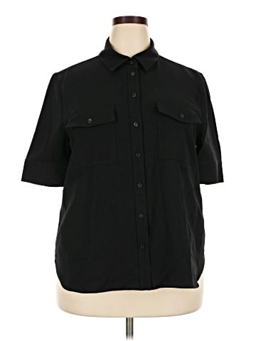 Lafayette 148 New York 3/4 Sleeve Button-Down Shirt (view 1)