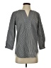Talbots 100% Cotton Stripes Gray 3/4 Sleeve Blouse Size S - photo 1