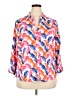 Foxcroft 100% Cotton Print Orange Pink 3/4 Sleeve Blouse Size 18 - photo 1