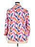 Foxcroft 100% Cotton Print Orange Pink 3/4 Sleeve Blouse Size 18 - photo 2