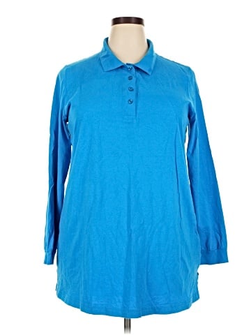 Woman Within Long Sleeve Polo (view 1)