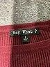 Say What? Color Block Burgundy Pullover Sweater Size S - photo 7