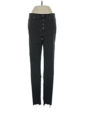 Madewell 9" Mid-Rise Skinny Jeans in Berkeley Black: Button-Through Edition (view 1)