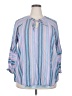 Lane Bryant Stripes Blue Long Sleeve Blouse Size 18 - photo 1