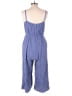 Gap 100% Rayon Checkered-gingham Blue Jumpsuit Size L - photo 2
