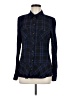 CAbi 100% Rayon Plaid Blue Long Sleeve Button-Down Shirt Size M - photo 1