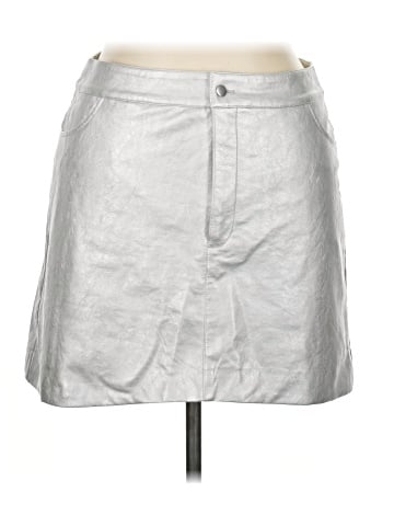 WAYF Faux Leather Skirt (view 1)