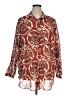 Primark 100% Cotton Paisley Red Long Sleeve Blouse Size XL - photo 1