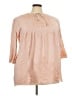 Solitaire 100% Rayon Pink 3/4 Sleeve Blouse Size 3X - photo 1