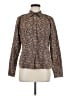 L.L.Bean 100% Cotton Tweed Brown Long Sleeve Blouse Size M - photo 1