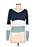 Poof! Color Block Blue Pullover Sweater Size M - photo 1