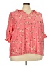 MELLODAY Floral Pink 3/4 Sleeve Blouse Size 3X - photo 1