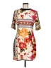 Unbranded 100% Polyester Print Tan Casual Dress Size M - photo 1