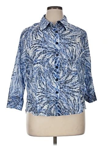 Draper's & Damon's 3/4 Sleeve Button-Down Shirt (view 1)