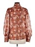 Turquoise Haven 100% Polyester Floral Orange Long Sleeve Blouse Size M - photo 2