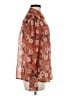 Turquoise Haven 100% Polyester Floral Orange Long Sleeve Blouse Size M - photo 4
