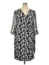 Connected Apparel Print Black Casual Dress Size 20 - photo 1
