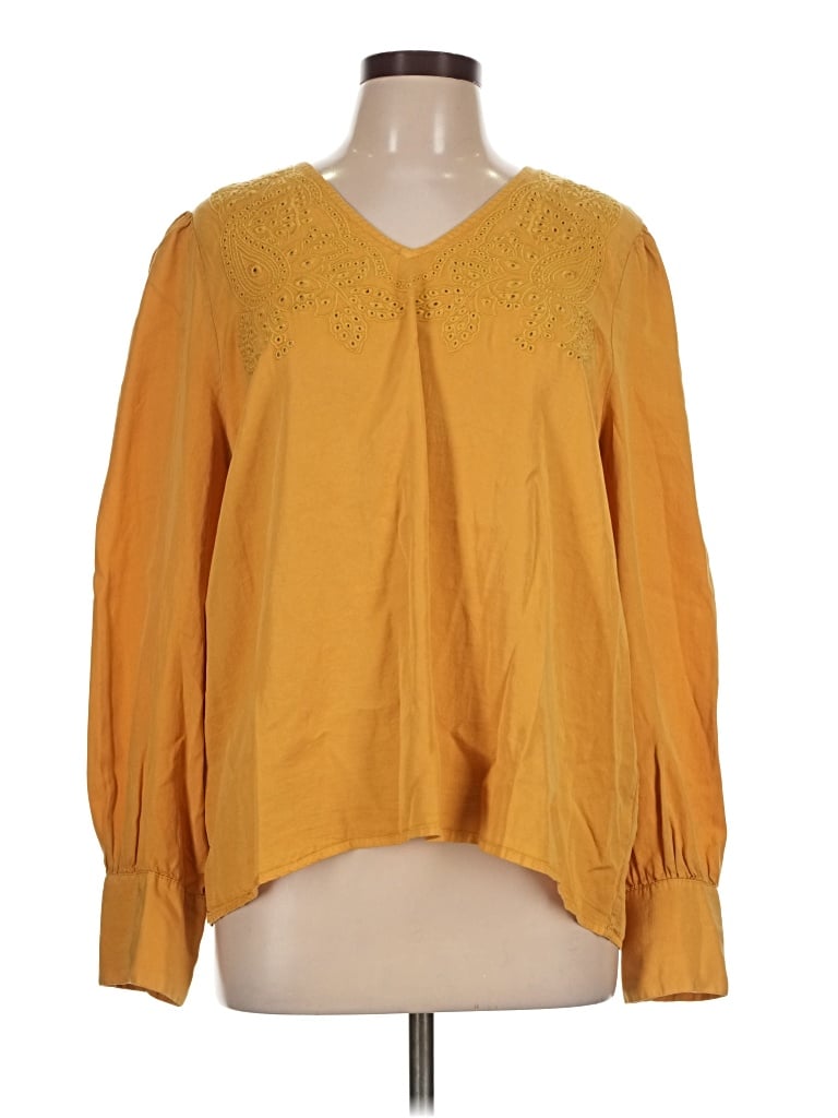 Pre-owned J By Joie Long Sleeve Blouse In Yellow