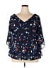 Zapelle 100% Polyester Blue 3/4 Sleeve Blouse Size 5X - photo 1