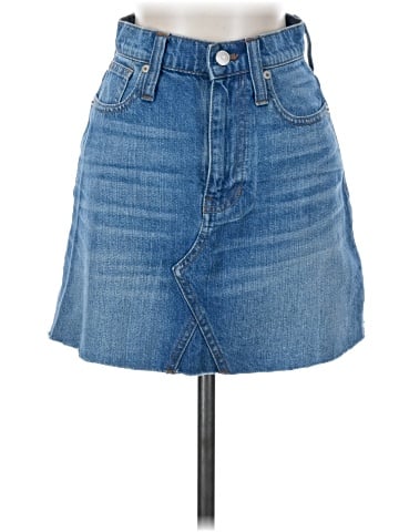 Madewell Rigid Denim A-Line Mini Skirt in Leandra Wash (view 1)