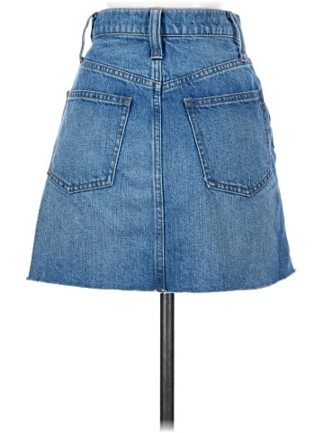 Madewell Rigid Denim A-Line Mini Skirt in Leandra Wash (view 2)