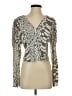Free People Silver Long Sleeve Top Size S - photo 1