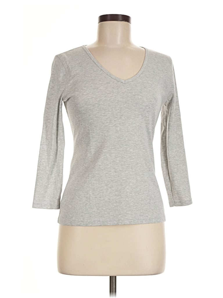 Pre-owned Lilla P 3/4 Sleeve T-shirt In Gray