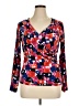 PREMISE Graphic Multi Color Red Long Sleeve Blouse Size XL - photo 1