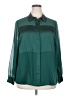 Alfani Color Block Teal Long Sleeve Blouse Size 2X - photo 1