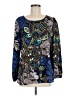 Pink Owl 100% Polyester Blue Long Sleeve Blouse Size M - photo 1