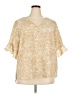 MICHAEL Michael Kors 100% Polyester Tan Short Sleeve Blouse Size 2X - photo 1