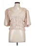FRAME 100% Polyester Tan Short Sleeve Blouse Size L - photo 1