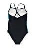 Assorted Brands 100% Polyester Color Block Teal One Piece Swimsuit Size 12 - photo 2