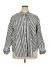 Maurices 100% Cotton Stripes Silver 3/4 Sleeve Button-Down Shirt Size 2X - photo 1